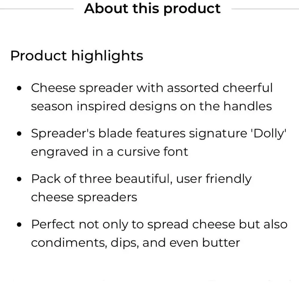 NWT Dolly Parton Cheese Spreader Set Ceramic and Stainless Steel